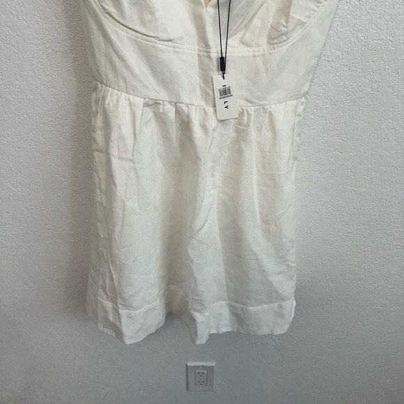 NEW NWT Milly Everly Sweetheart Neck Sleeveless Linen Ramie Mini Dress White 12 - Picture 8 of 14